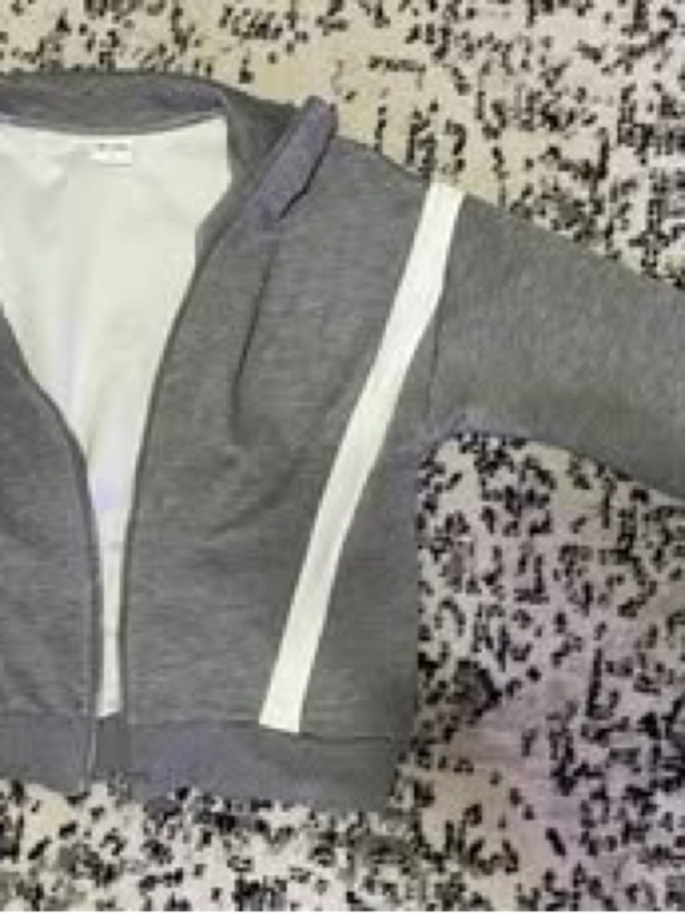 Kids Gray Hoodie Jacket with White Stripe